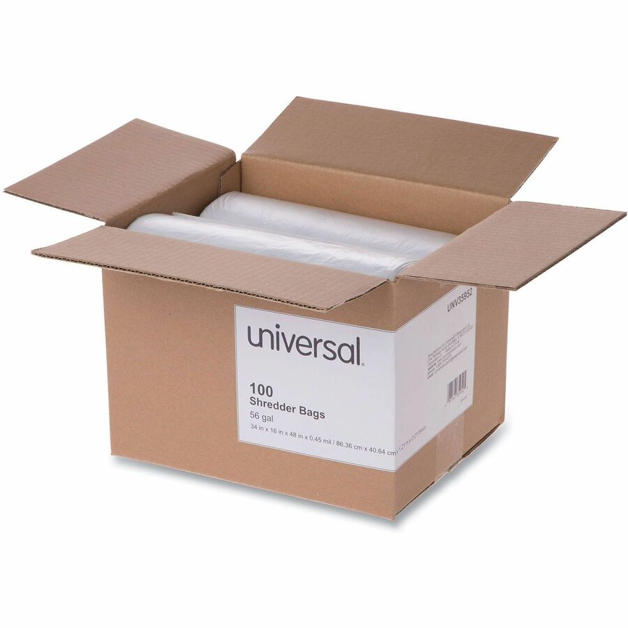 High-Density Shredder Bags, 56 gal Capacity, 100/Box