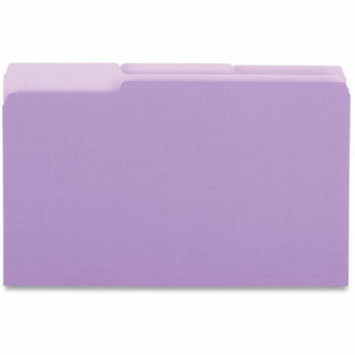 Interior File Folders, 1/3-Cut Tabs: Assorted, Legal Size, 11-pt Stock, Violet, 100/Box