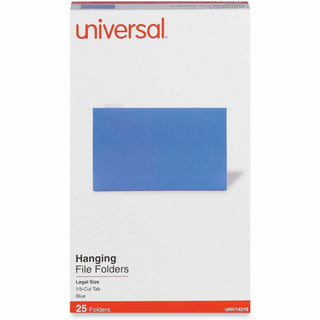 Deluxe Bright Color Hanging File Folders, Legal Size, 1/5-Cut Tabs, Blue, 25/Box