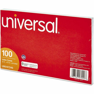Unruled Index Cards, 5 x 8, White, 100/Pack