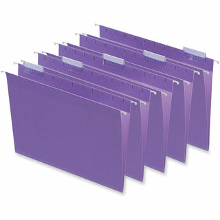 Deluxe Bright Color Hanging File Folders, Letter Size, 1/5-Cut Tabs, Violet, 25/Box