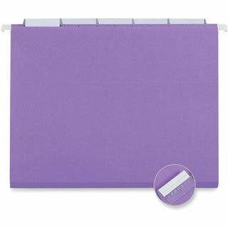 Deluxe Bright Color Hanging File Folders, Letter Size, 1/5-Cut Tabs, Violet, 25/Box