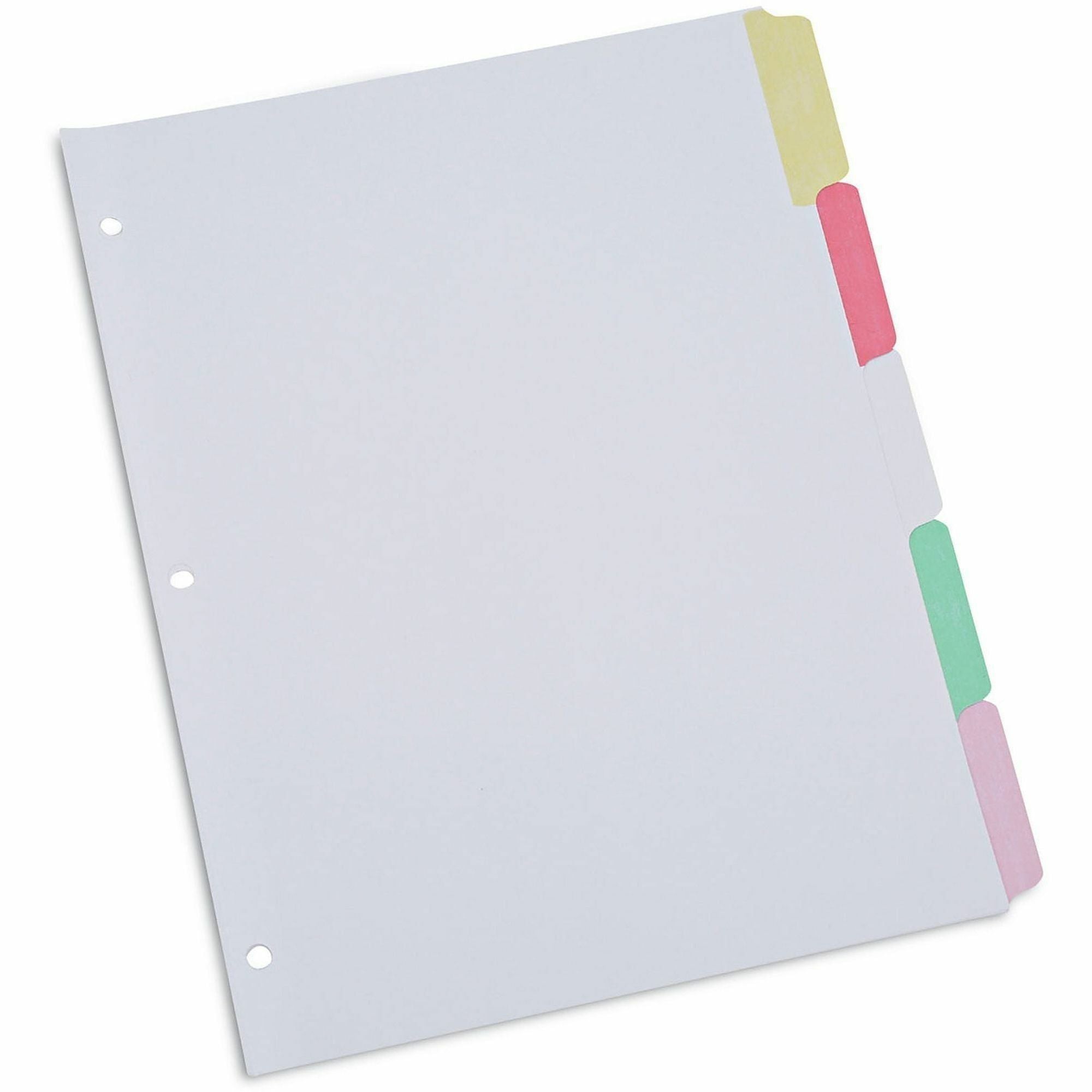 Deluxe Write-On/Erasable Tab Index, 5-Tab, 11 x 8.5, White, Assorted Tabs, 1 Set