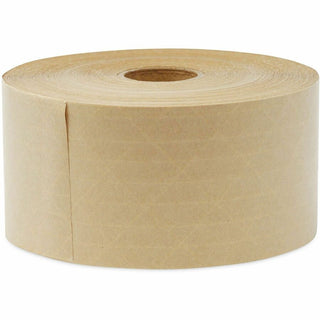 Glass-Fiber Reinforced Gummed Kraft Sealing Tape, 3" Core, 3" x 375 ft, Brown, 8/Carton