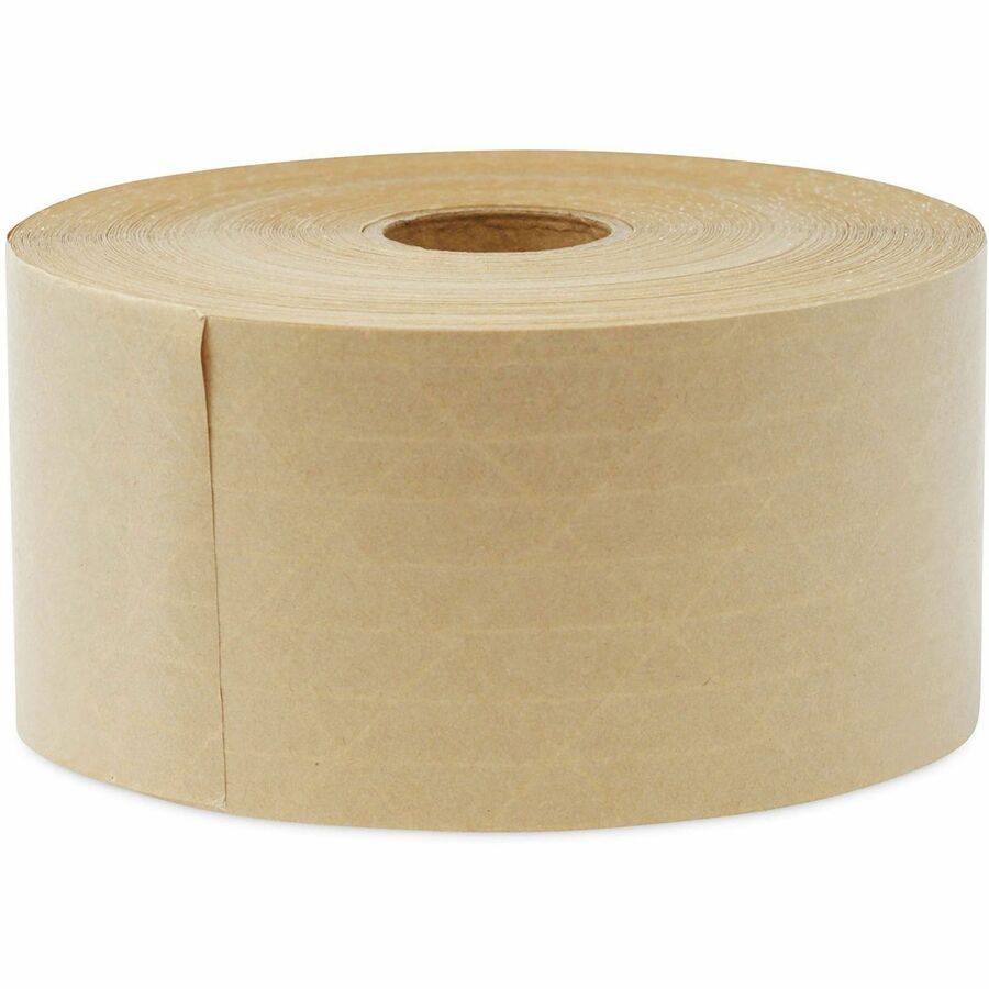 Glass-Fiber Reinforced Gummed Kraft Sealing Tape, 3" Core, 3" x 375 ft, Brown, 8/Carton