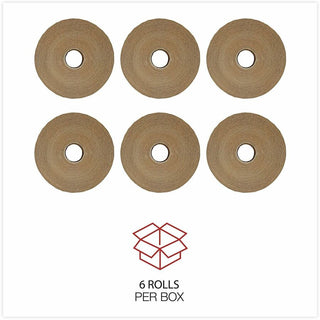 Glass-Fiber Reinforced Gummed Kraft Sealing Tape, 3" Core, 3" x 375 ft, Brown, 8/Carton