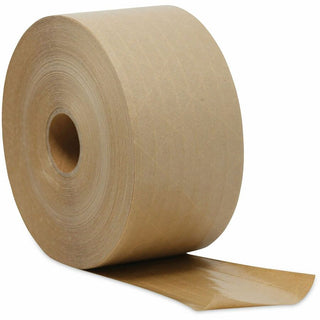 Glass-Fiber Reinforced Gummed Kraft Sealing Tape, 3" Core, 3" x 375 ft, Brown, 8/Carton