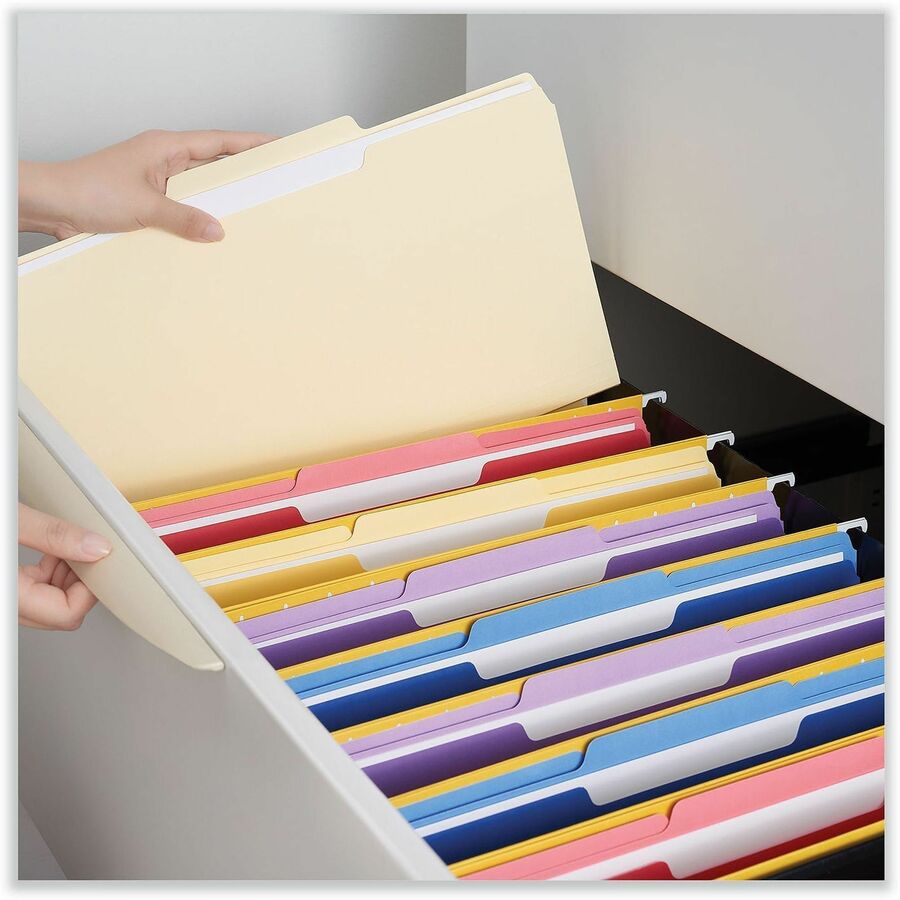 Top Tab File Folders, 1/3-Cut Tabs: Center Position, Legal Size, 0.75" Expansion, Manila, 100/Box