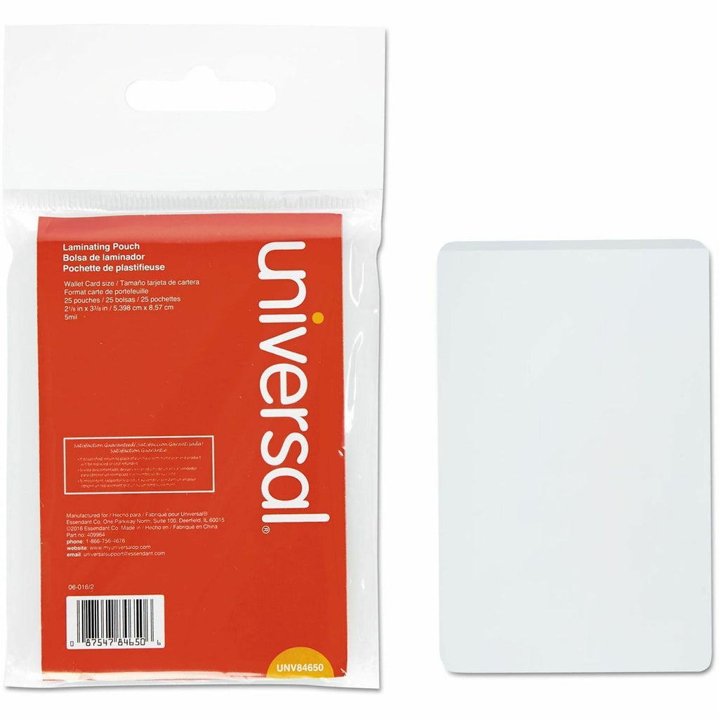 Laminating Pouches, 5 mil, 2.13" x 3.38", Gloss Clear, 25/Pack