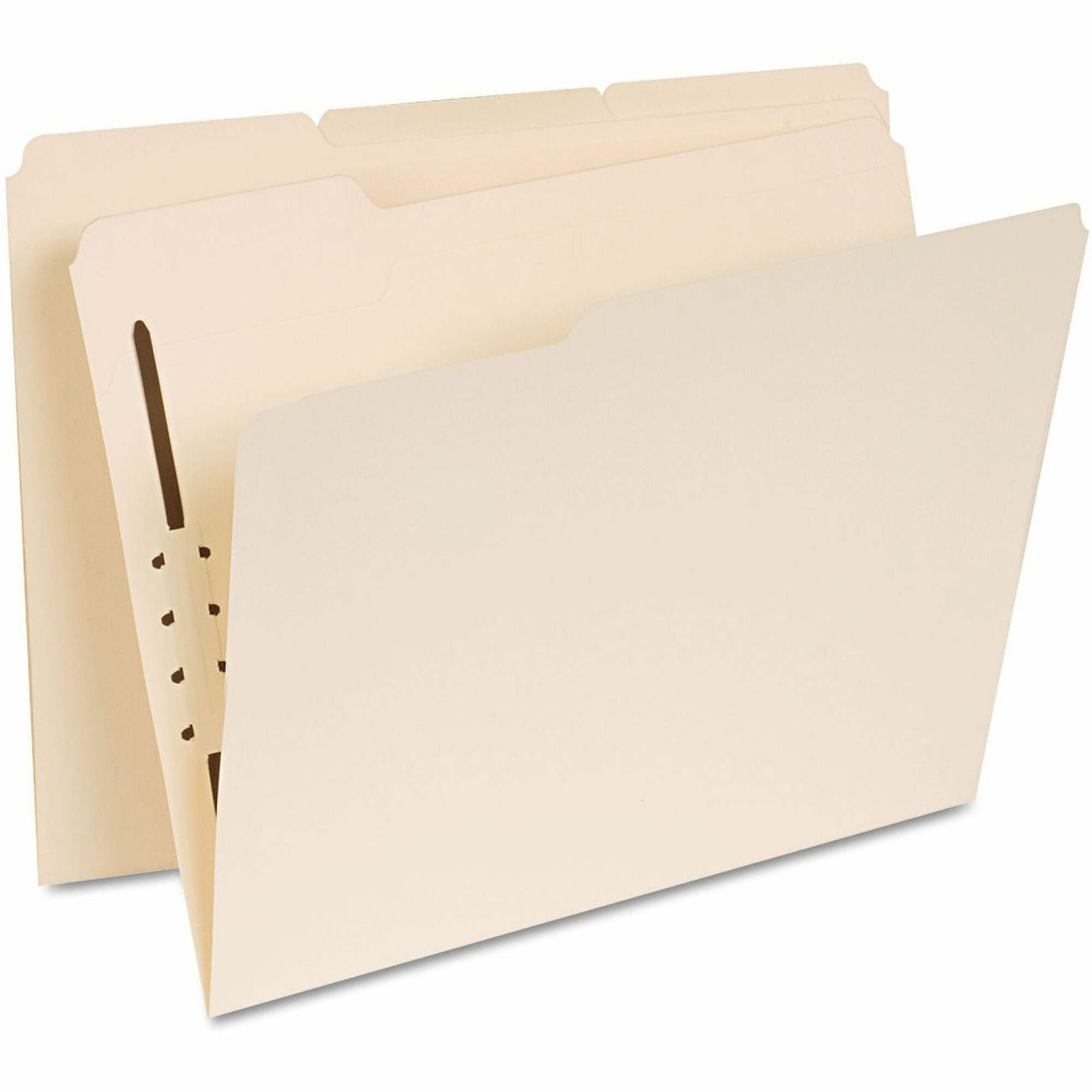 Reinforced Top Tab Fastener Folders, 0.75" Expansion, 1 Fastener, Letter Size, Manila Exterior, 50/Box