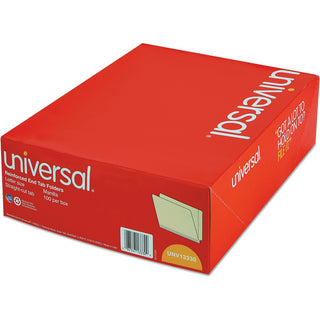 Deluxe Reinforced End Tab Folders, Straight Tabs, Letter Size, 0.75" Expansion, Manila, 100/Box