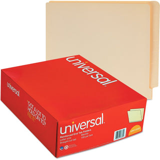 Deluxe Reinforced End Tab Folders, Straight Tabs, Letter Size, 0.75" Expansion, Manila, 100/Box