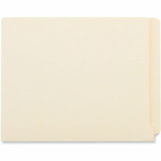 Deluxe Reinforced End Tab Folders, 9" High Front, Straight Tabs, Letter Size, 0.75" Expansion, Manila, 100/Box