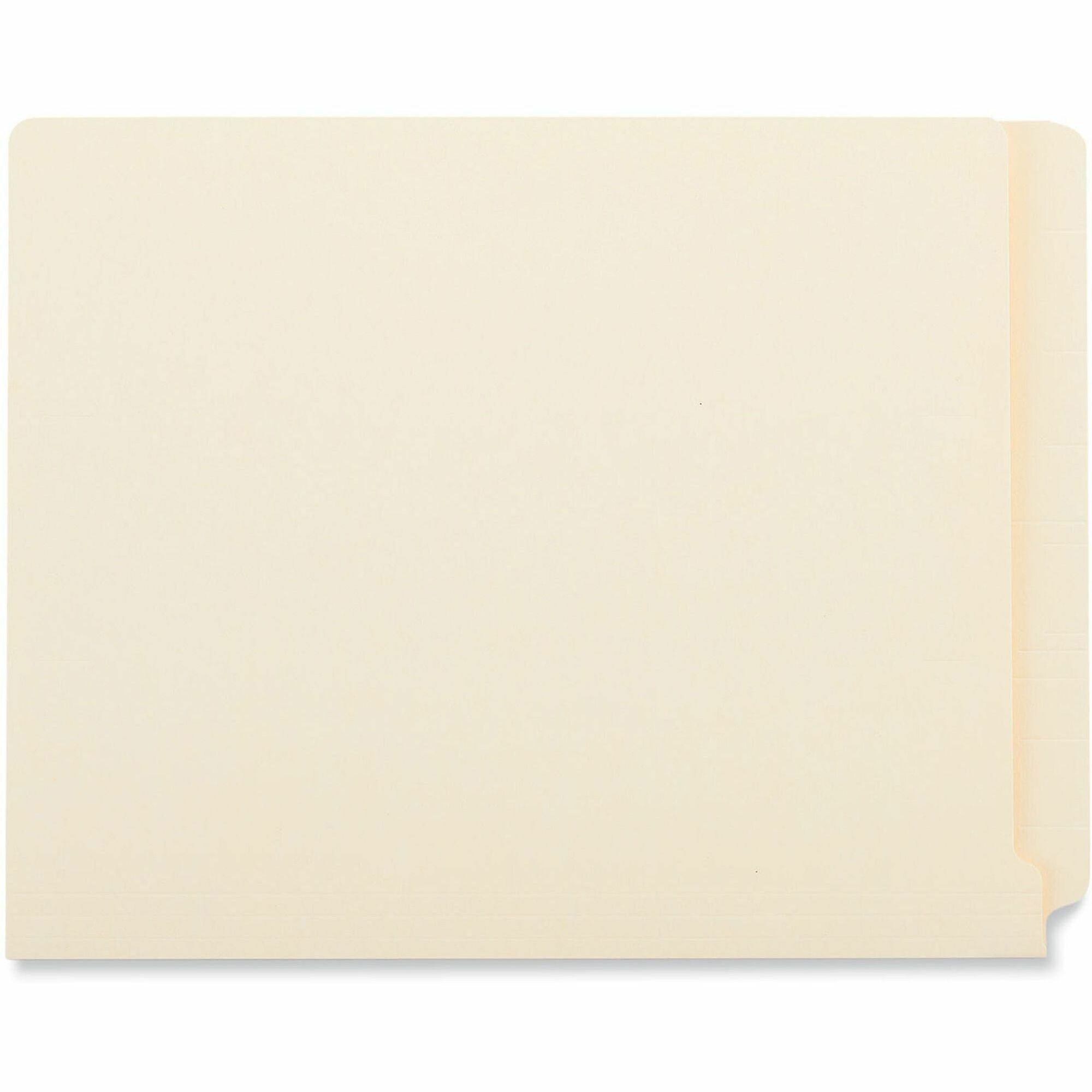 Deluxe Reinforced End Tab Folders, 9" High Front, Straight Tabs, Letter Size, 0.75" Expansion, Manila, 100/Box