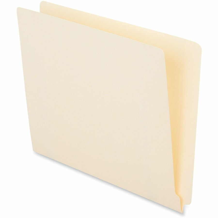Deluxe Reinforced End Tab Folders, 9" High Front, Straight Tabs, Letter Size, 0.75" Expansion, Manila, 100/Box