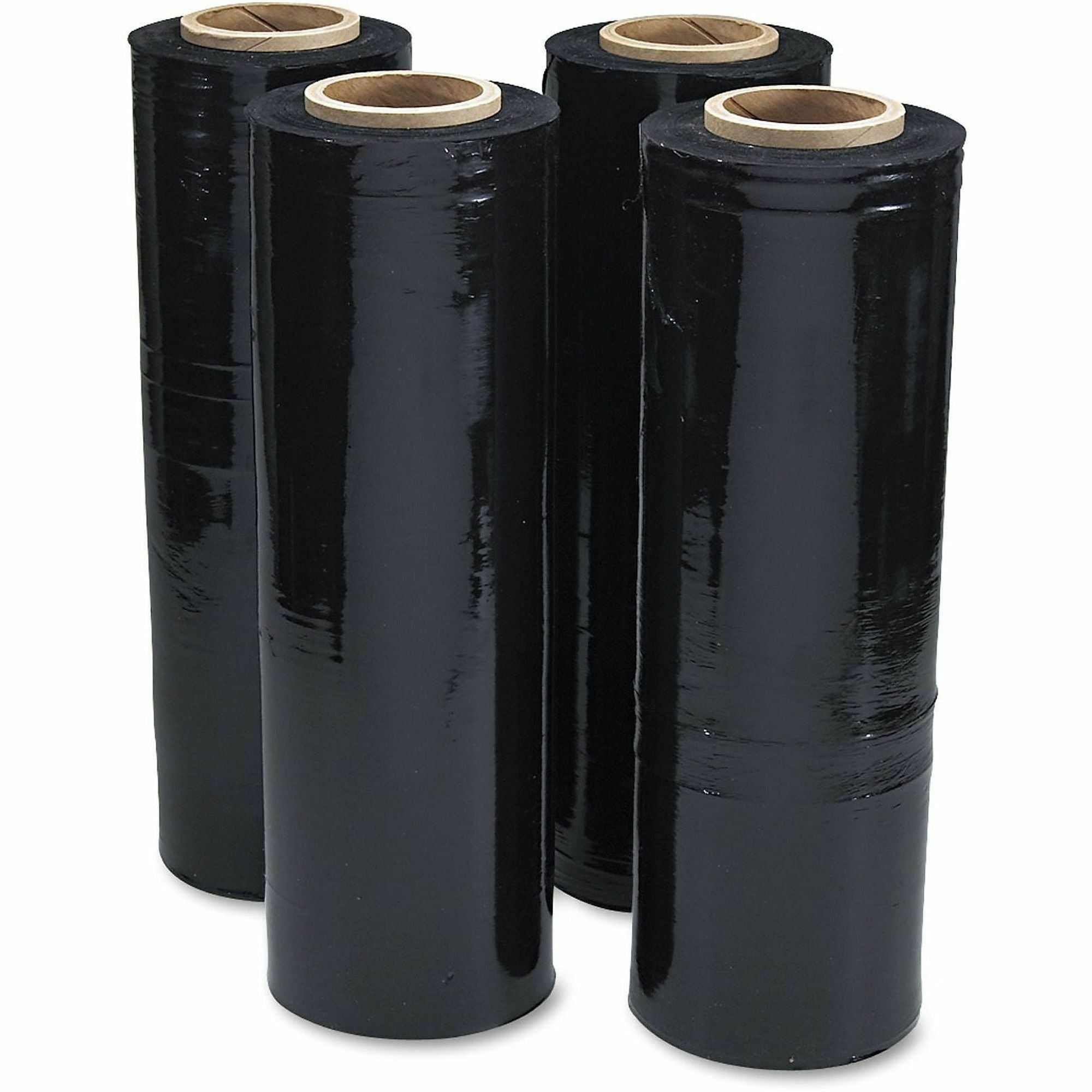 Black Stretch Film, 18" x 1,500 ft Roll, 20 mic (80-Gauge), 4/Carton