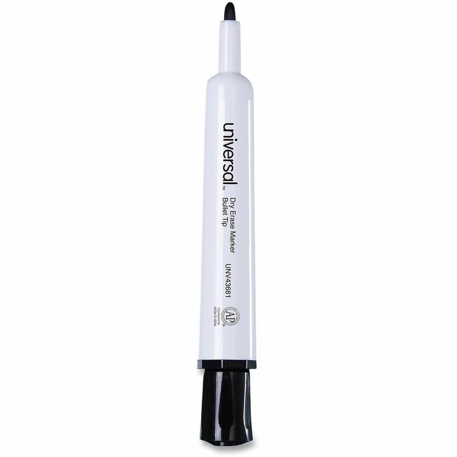 Dry Erase Marker, Medium Bullet Tip, Black, Dozen