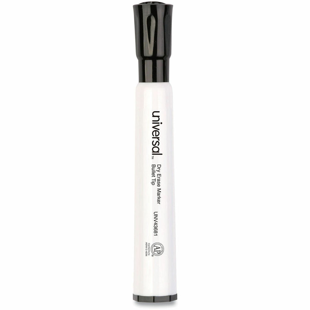 Dry Erase Marker, Medium Bullet Tip, Black, Dozen