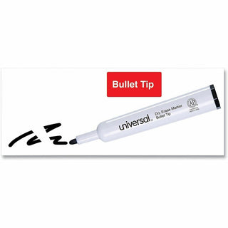 Dry Erase Marker, Medium Bullet Tip, Black, Dozen