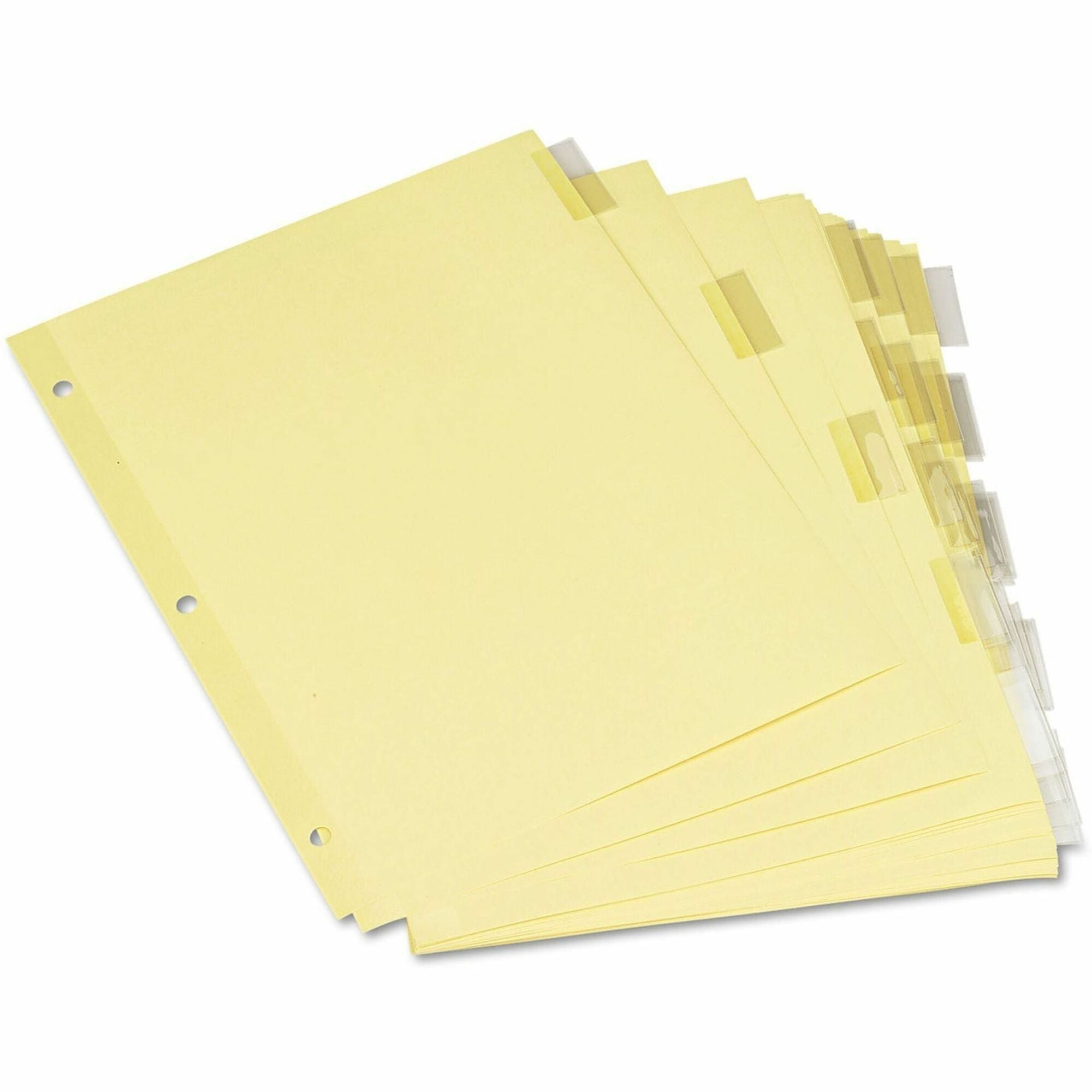 Insertable Tab Index, 5-Tab, 11 x 8.5, Buff, Clear Tabs, 6 Sets