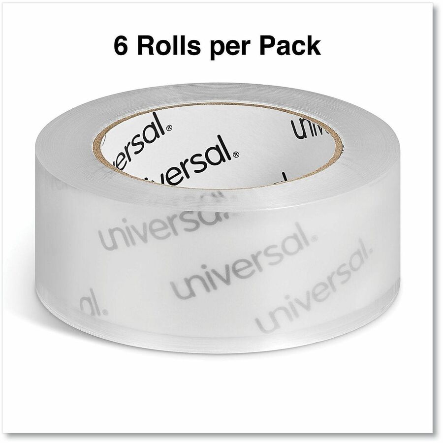 Quiet Tape Box Sealing Tape, 3" Core, 1.88" x 109 yds, Clear, 6/Pack