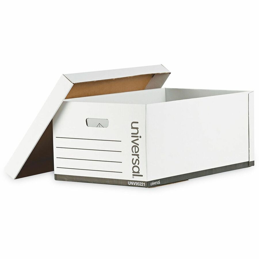 Medium-Duty Easy Assembly Storage Box, Legal Files, White, 12/Carton