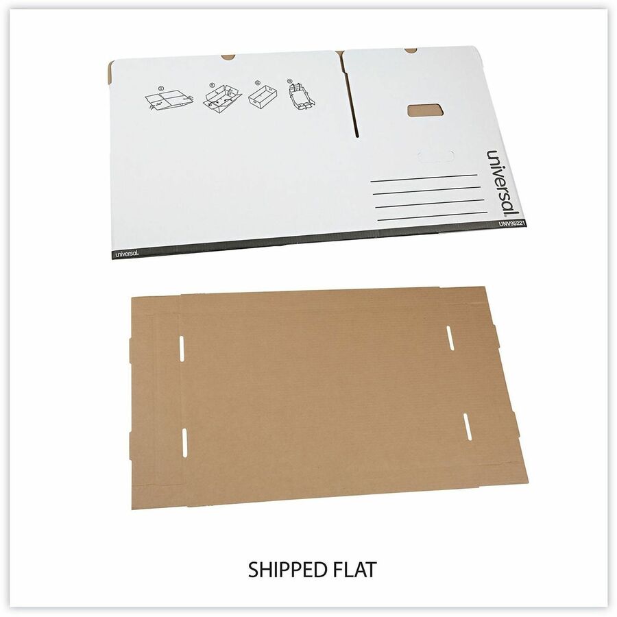 Medium-Duty Easy Assembly Storage Box, Legal Files, White, 12/Carton