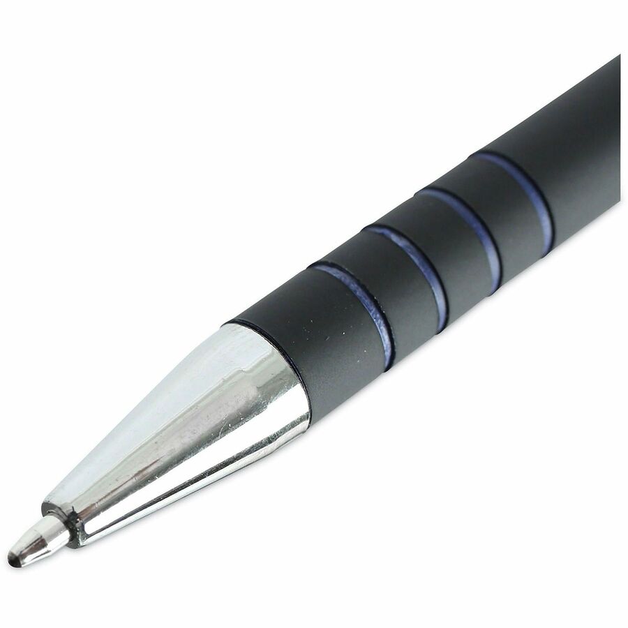 Ballpoint Pen, Retractable, Medium 1 mm, Blue Ink, Blue Barrel, Dozen