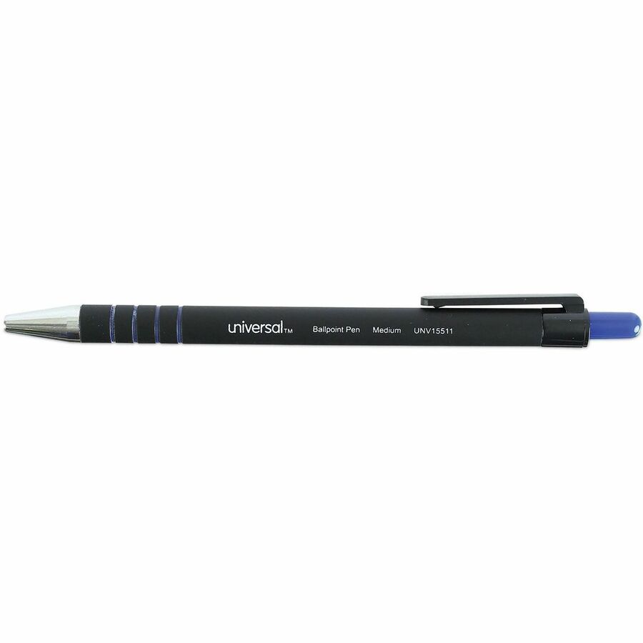 Ballpoint Pen, Retractable, Medium 1 mm, Blue Ink, Blue Barrel, Dozen