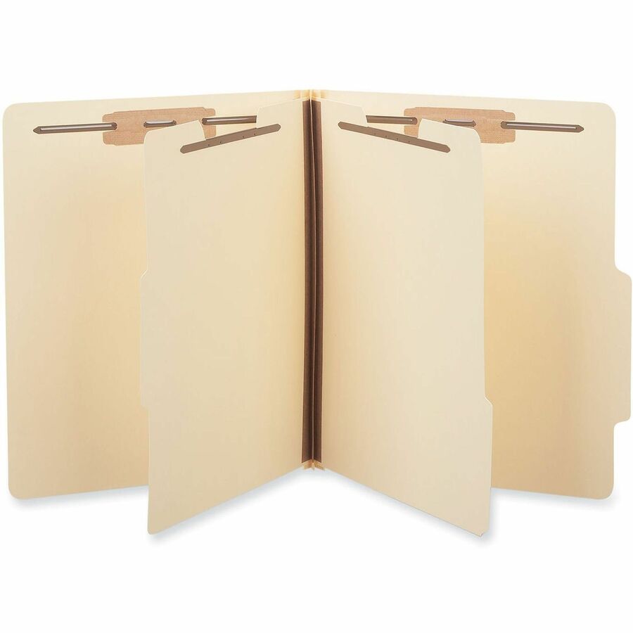 Six-Section Classification Folders, 2" Expansion, 2 Dividers, 6 Fasteners, Letter Size, Manila Exterior, 15/Box
