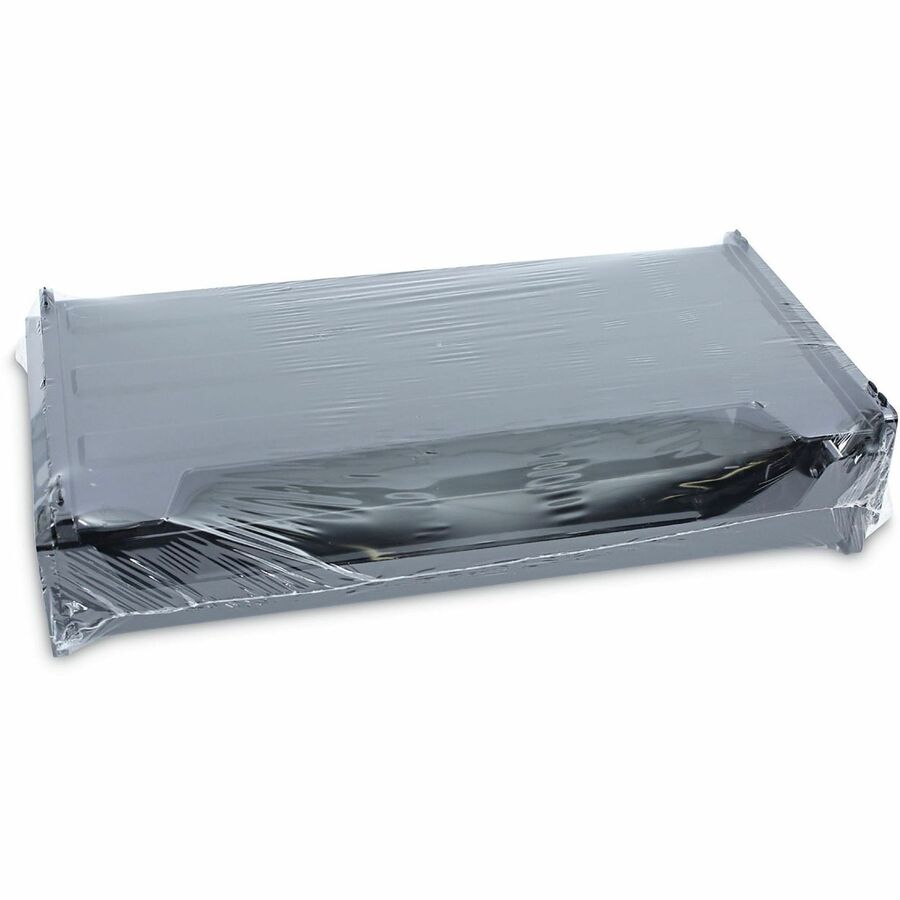 Recycled Plastic Side Load Desk Trays, 2 Sections, Legal Size Files, 16.25" x 9" x 2.75", Black