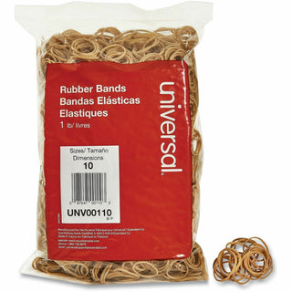 Rubber Bands, Size 10, 0.04" Gauge, Beige, 1 lb Box, 3,400/Pack