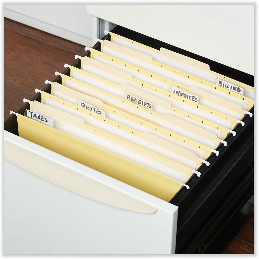 Deluxe Bright Color Hanging File Folders, Letter Size, 1/5-Cut Tabs, Yellow, 25/Box