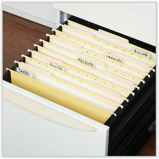 Deluxe Bright Color Hanging File Folders, Letter Size, 1/5-Cut Tabs, Yellow, 25/Box