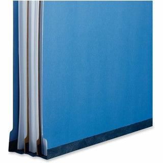 Bright Colored Pressboard Classification Folders, 2" Expansion, 2 Dividers, 6 Fasteners, Legal Size, Cobalt Blue, 10/Box