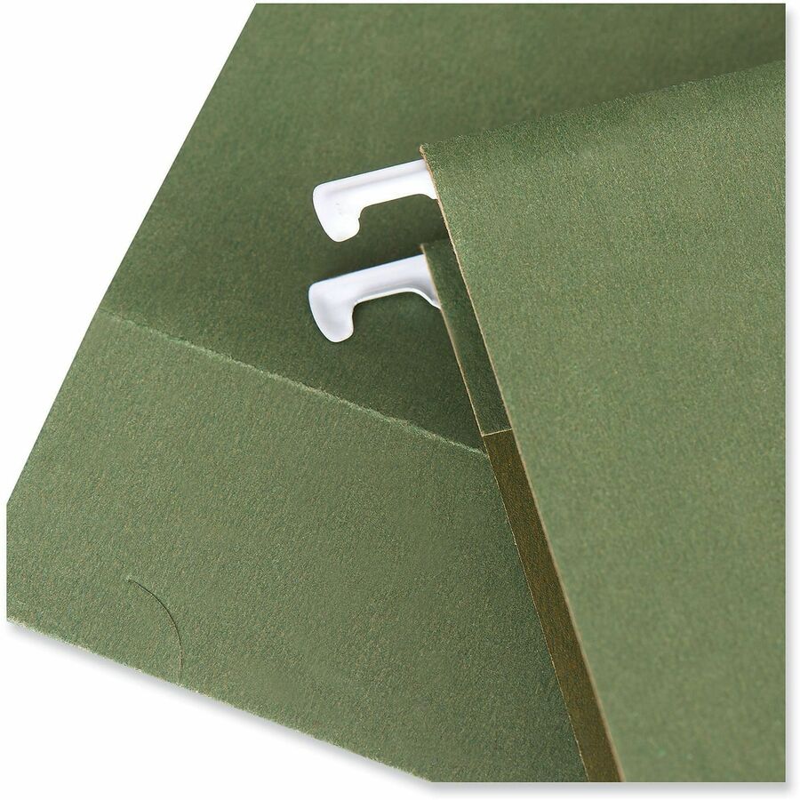 Box Bottom Hanging File Folders, 3" Capacity, Letter Size, 1/5-Cut Tabs, Standard Green, 25/Box
