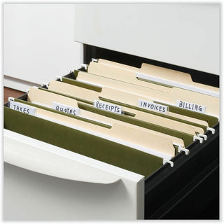 Box Bottom Hanging File Folders, 3" Capacity, Letter Size, 1/5-Cut Tabs, Standard Green, 25/Box