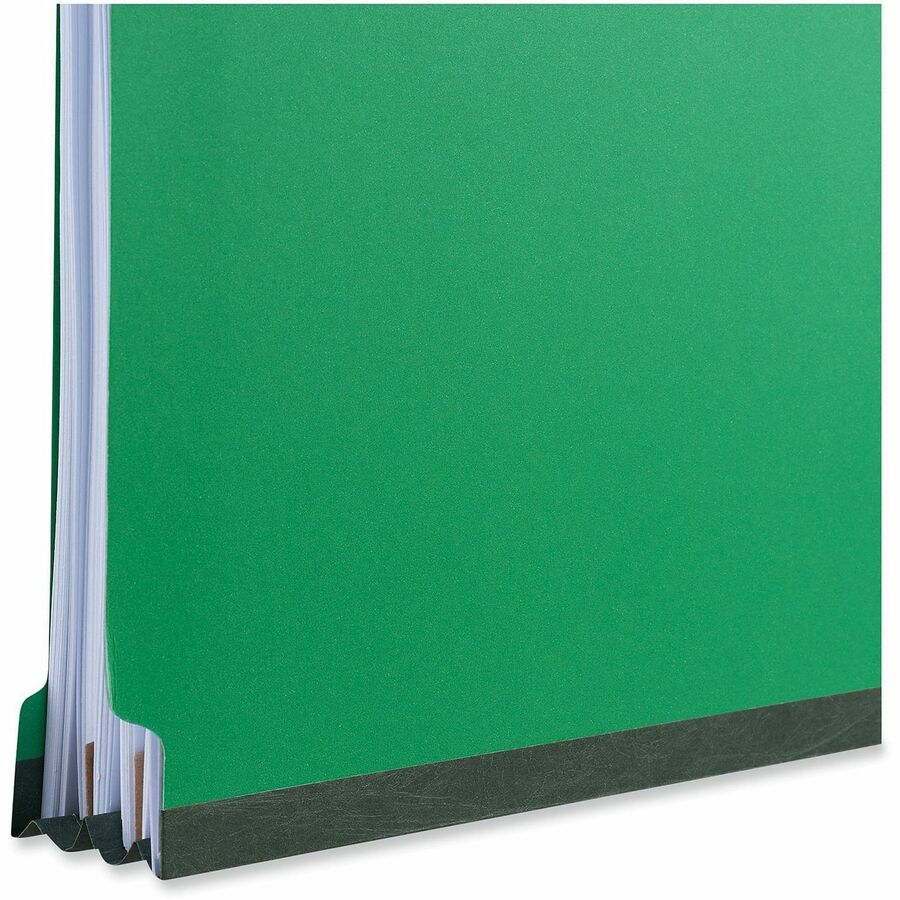 Bright Colored Pressboard Classification Folders, 2" Expansion, 1 Divider, 4 Fasteners, Letter Size, Emerald Green, 10/Box