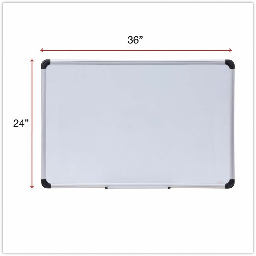 Magnetic Steel Dry Erase Marker Board, 36 x 24, White Surface, Aluminum/Plastic Frame