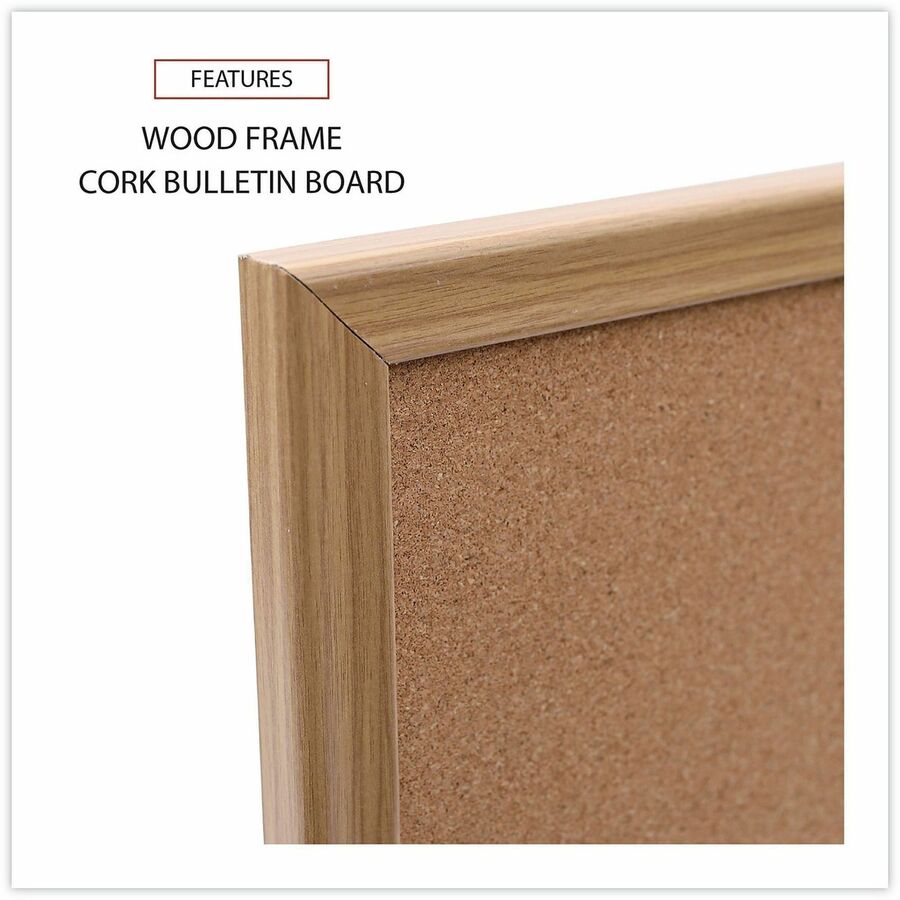 Cork Board with Oak Style Frame, 24 x 18, Tan Surface