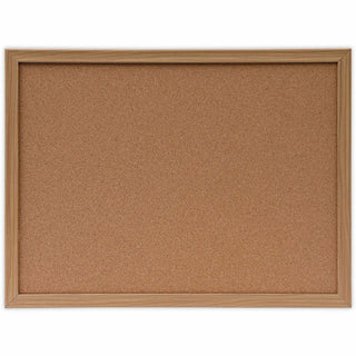 Cork Board with Oak Style Frame, 24 x 18, Tan Surface