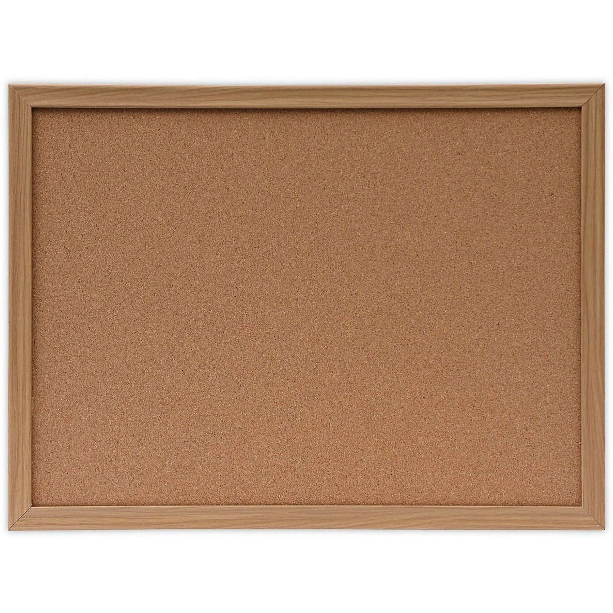 Cork Board with Oak Style Frame, 24 x 18, Tan Surface