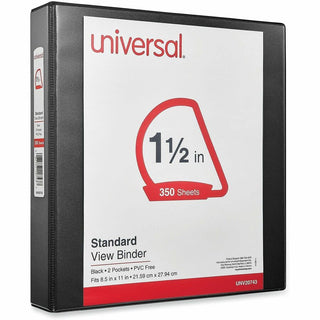 Slant D-Ring View Binder, 3 Rings, 1.5" Capacity, 11 x 8.5, Black