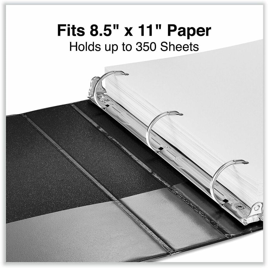 Slant D-Ring View Binder, 3 Rings, 1.5" Capacity, 11 x 8.5, Black