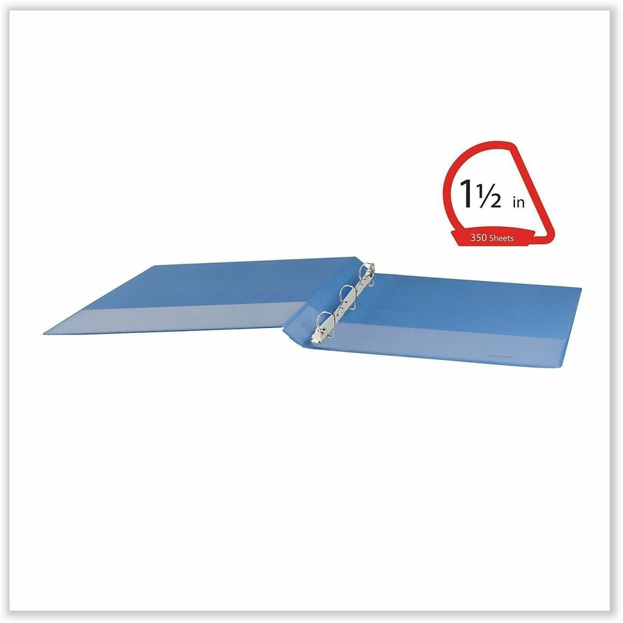 Slant D-Ring View Binder, 3 Rings, 1.5" Capacity, 11 x 8.5, Light Blue