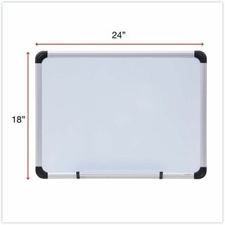 Magnetic Steel Dry Erase Marker Board, 24 x 18, White Surface, Aluminum/Plastic Frame