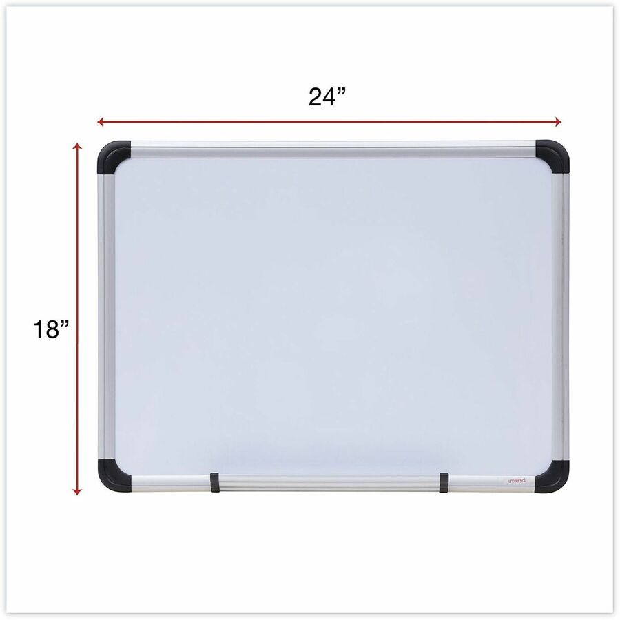 Magnetic Steel Dry Erase Marker Board, 24 x 18, White Surface, Aluminum/Plastic Frame