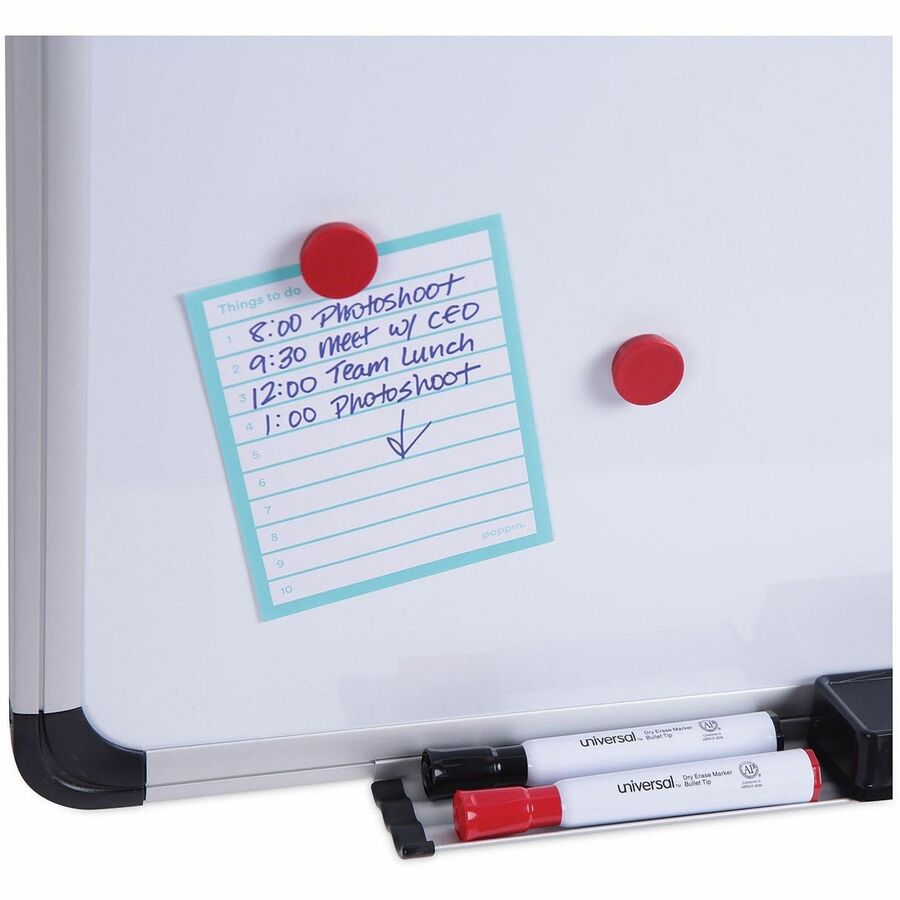 Magnetic Steel Dry Erase Marker Board, 24 x 18, White Surface, Aluminum/Plastic Frame