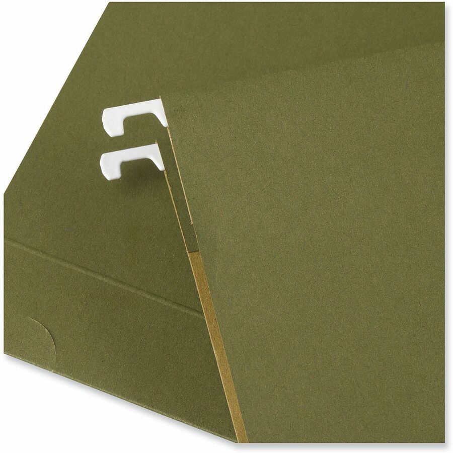 Box Bottom Hanging File Folders, 2" Capacity, Legal Size, 1/5-Cut Tabs, Standard Green, 25/Box