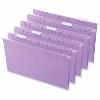 Deluxe Bright Color Hanging File Folders, Legal Size, 1/5-Cut Tabs, Violet, 25/Box